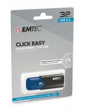 EMTEC Click Easy USB Flash Drive 32GB USB 3.2 Retractable