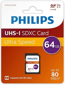 Philips SDXC Card 64GB UHS-I U1 Class 10 έως 80MB/s