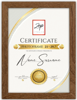 V47 - WOOD FRAME "CERTIFICATE"